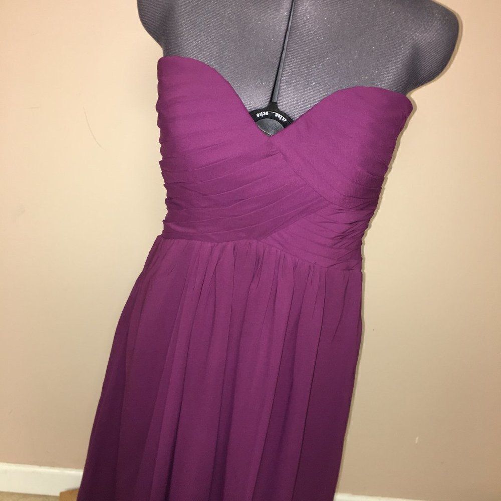 Dress Tells Eggplant Bridesmaids Strapless Dress 6
